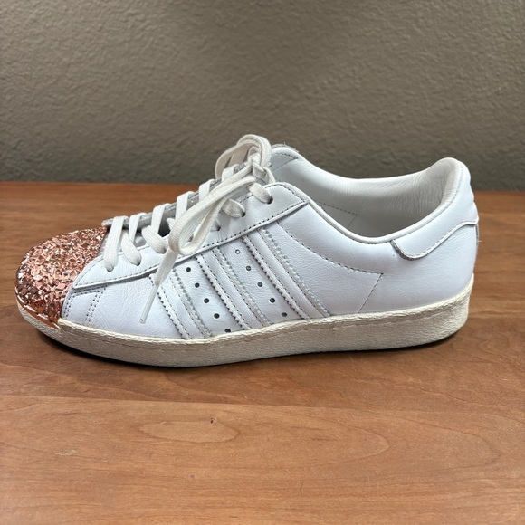 Adidas Superstar 80s 3D Metal Rose Gold Toe Trainer Sneakers, Womens size 7.5 - Picture 8 of 12